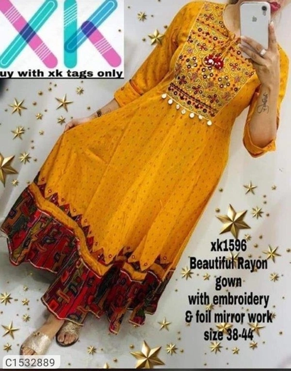  Women's Rayon Printed Gowns (SC1532889)  - XXL , Sidhu Collection 