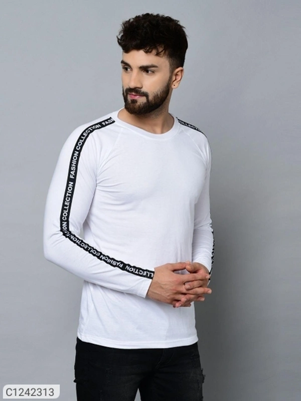  Cotton Blend Solid Full Sleeves T-Shirt (SC1242313)  - Sidhu Collection , S