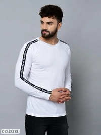  Cotton Blend Solid Full Sleeves T-Shirt (SC1242313)  - Sidhu Collection , M