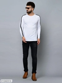  Cotton Blend Solid Full Sleeves T-Shirt (SC1242313)  - Sidhu Collection , L