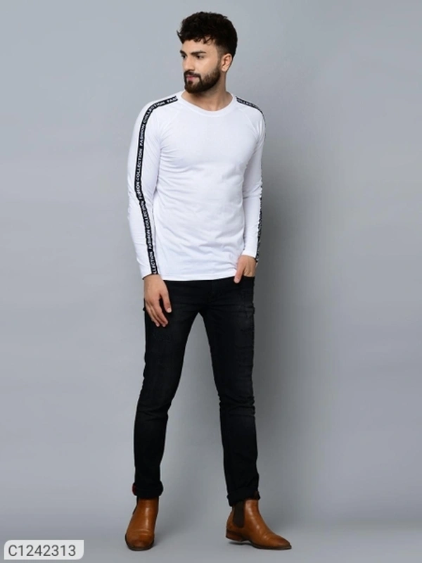 Cotton Blend Solid Full Sleeves T-Shirt (SC1242313)  - Sidhu Collection , L