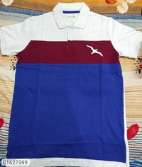 Tom Scott Cotton Color Block Half Sleeves Polo T-Shirt (SC1627399)  - M, Sidhu Collection 