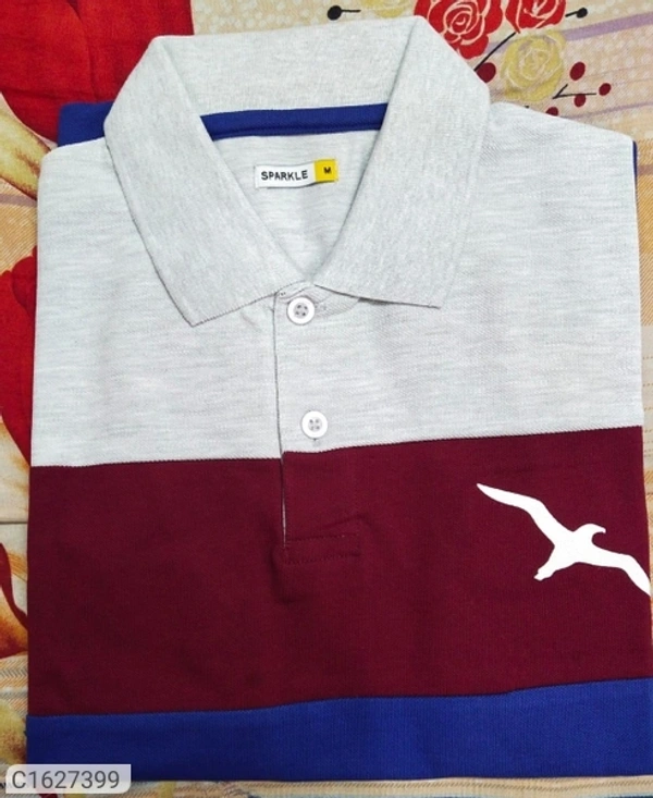 Tom Scott Cotton Color Block Half Sleeves Polo T-Shirt (SC1627399)  - M, Sidhu Collection 