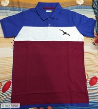 Tom Scott Cotton Color Block Half Sleeves Polo T-Shirt (SC1627398)  - L, Sidhu Collection 