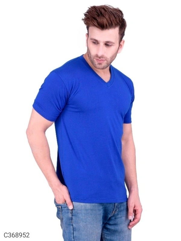 Men's Plain T-Shirt (SC368952)  - Blue , M, Sidhu Collection 