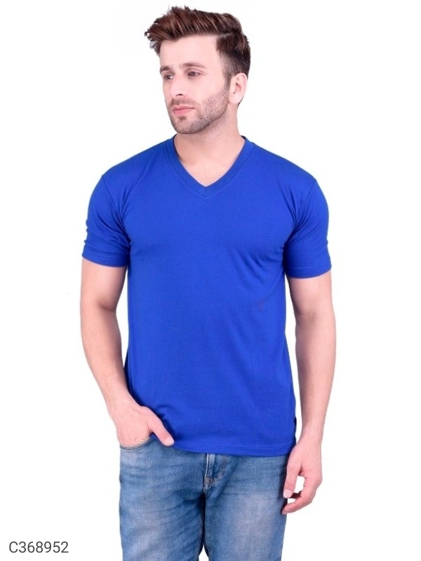 Men's Plain T-Shirt (SC368952)  - Blue , XL , Sidhu Collection 