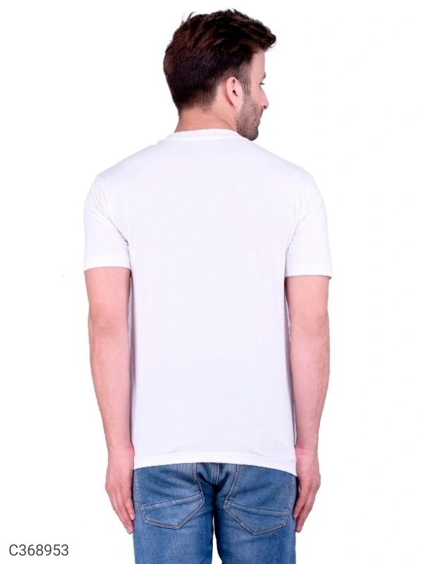 Men's Plain T-Shirt (SC368952)  - White , XL , Sidhu Collection 