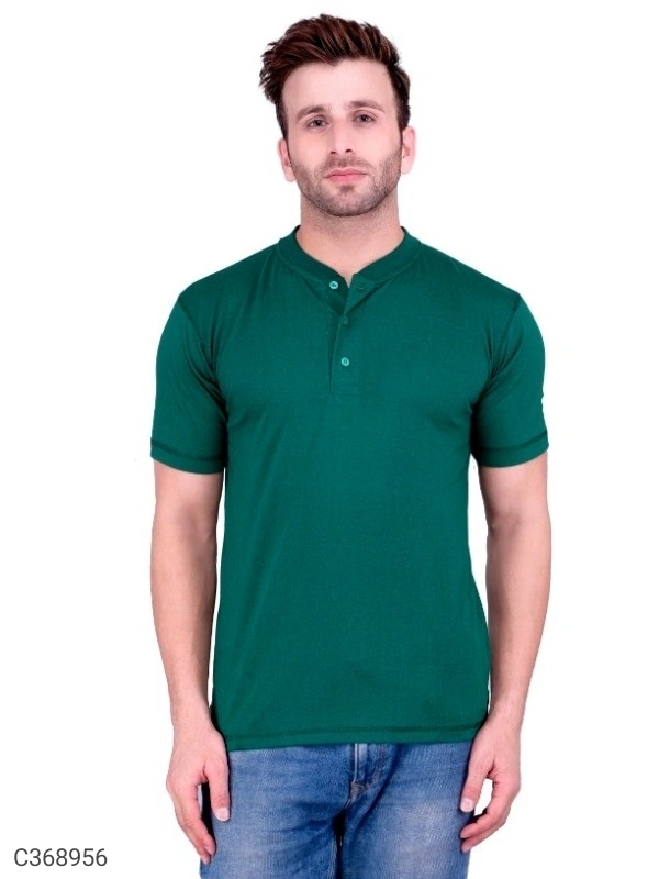 Men's Plain T-Shirt (SC368952)  - Green , S, Sidhu Collection 