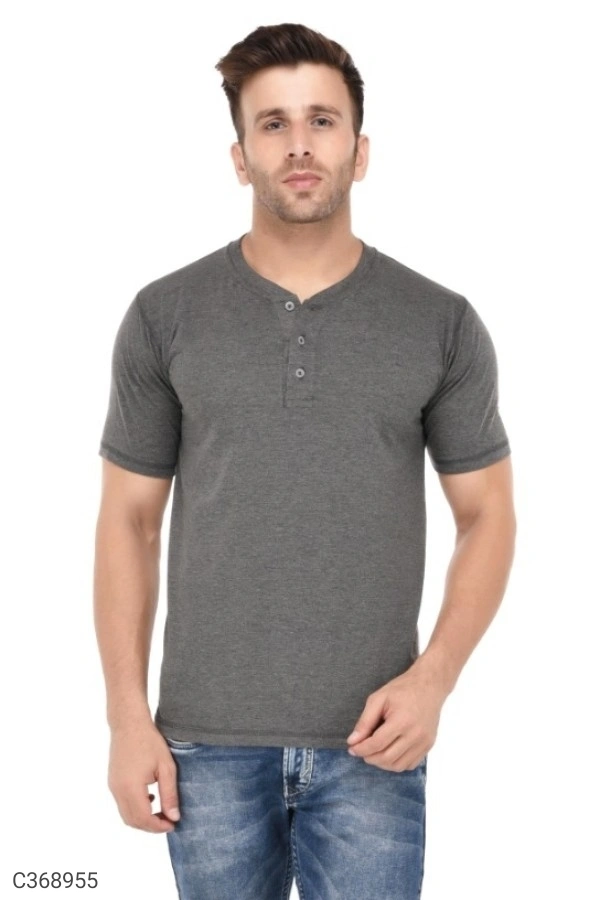 Men's Plain T-Shirt (SC368952)  - Grey, M, Sidhu Collection 