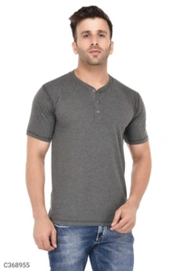 Men's Plain T-Shirt (SC368952)  - Grey, M, Sidhu Collection 