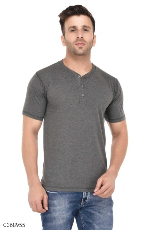 Men's Plain T-Shirt (SC368952)  - Grey, M, Sidhu Collection 
