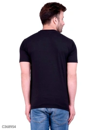 Men's Plain T-Shirt (SC368952)  - Black , S, Sidhu Collection 