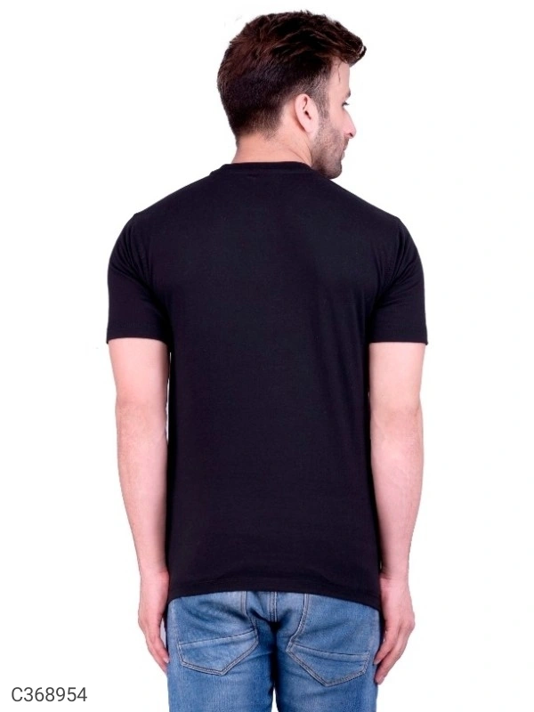 Men's Plain T-Shirt (SC368952)  - Black , S, Sidhu Collection 