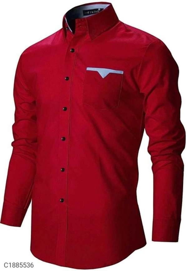  Poly Cotton Solid Full Sleeves Regular Fit Casual Shirts (SC1885536)  - L, Sidhu Collection 