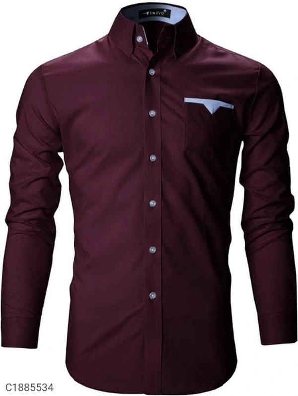  Poly Cotton Solid Full Sleeves Regular Fit Casual Shirts (SC1885534)  - M, Sidhu Collection 