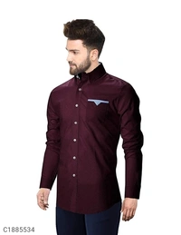  Poly Cotton Solid Full Sleeves Regular Fit Casual Shirts (SC1885534)  - M, Sidhu Collection 