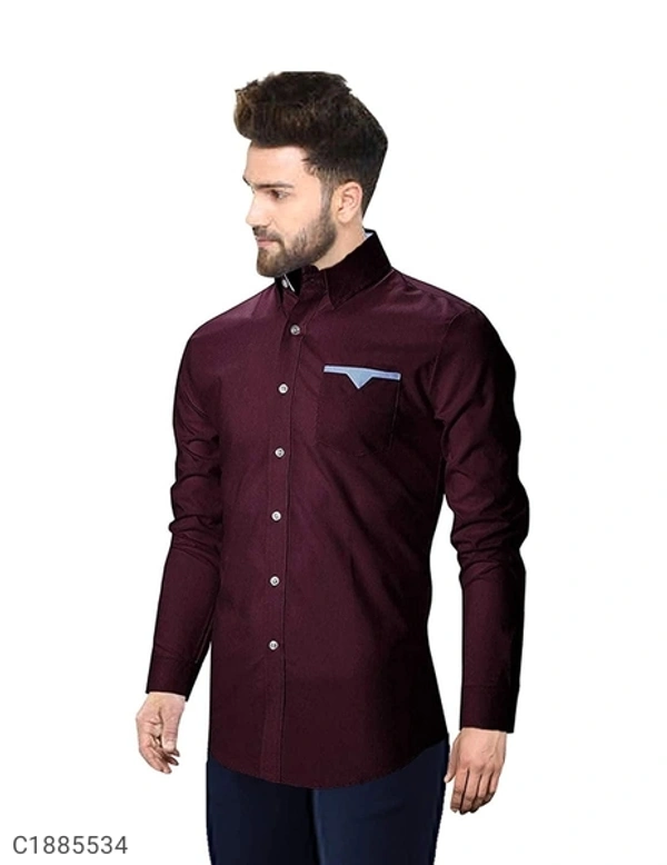  Poly Cotton Solid Full Sleeves Regular Fit Casual Shirts (SC1885534)  - M, Sidhu Collection 