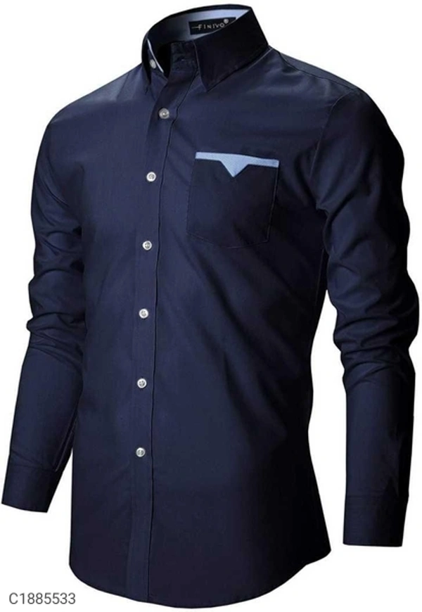  Poly Cotton Solid Full Sleeves Regular Fit Casual Shirts (SC1885533)  - S, Sidhu Collection 