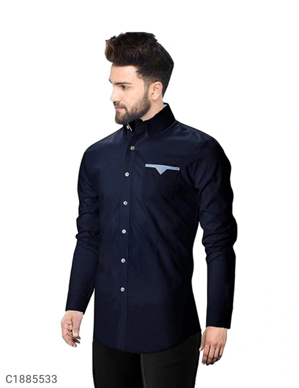 Poly Cotton Solid Full Sleeves Regular Fit Casual Shirts (SC1885533)  - M, Sidhu Collection 