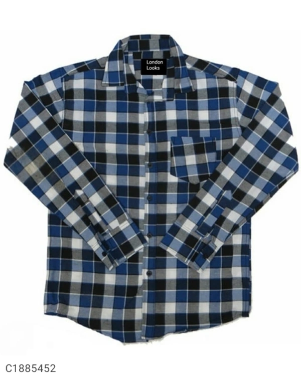 Cotton Checkered Full Sleeves Regular Fit Casual Shirts(SC1885452)  - L, Sidhu Collection 