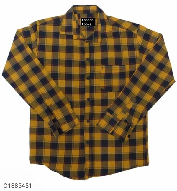 Cotton Checkered Full Sleeves Regular Fit Casual Shirts(SC1885451)  - L, Sidhu Collection 