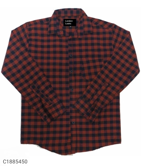 Cotton Checkered Full Sleeves Regular Fit Casual Shirts(SC1885450)  - M, Sidhu Collection 