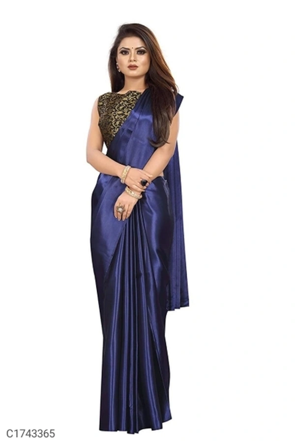  Glamourous Satin Solid Regular Saree (SC1743365)  - Sidhu Collection 