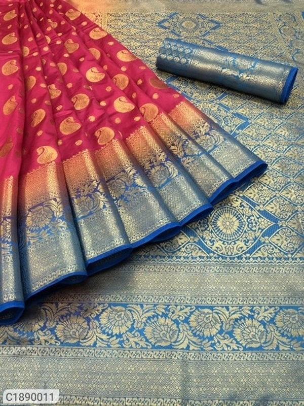 Trendy Woven Kanjivaram Silk Saree (SC1890008)  - Red, Sidhu Collection 