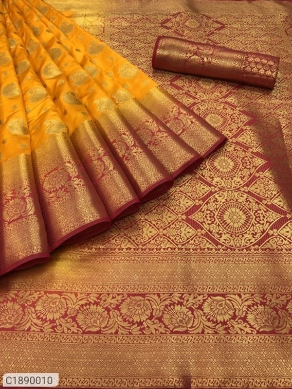 Trendy Woven Kanjivaram Silk Saree (SC1890008)  - Red, Sidhu Collection 