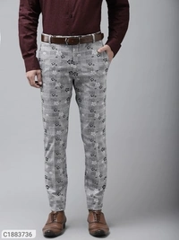 HangUp Cotton Blend Solid Regular Fit Mens Formal Trouser (SC1883736)  - 38, Sidhu Collection 