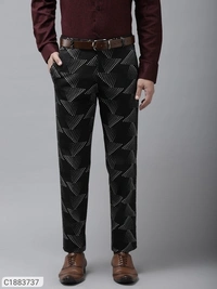 HangUp Cotton Blend Solid Regular Fit Mens Formal Trouser (SC1883737)  - 30, Sidhu Collection 