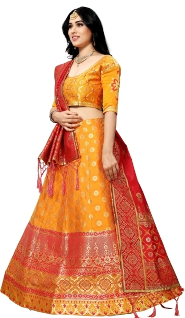 FABKIND Self Design Semi Stitched Lehenga Choli - Sidhu Collection , Free