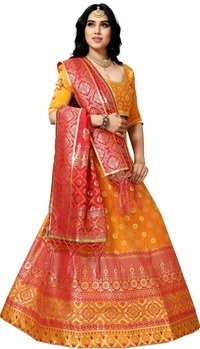 FABKIND Self Design Semi Stitched Lehenga Choli - Sidhu Collection , Free