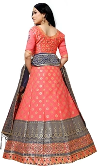 FABKIND Self Design, Embellished, Paisley Semi Stitched Lehenga Choli - Free, Sidhu Collection 