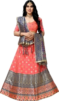 FABKIND Self Design, Embellished, Paisley Semi Stitched Lehenga Choli - Free, Sidhu Collection 