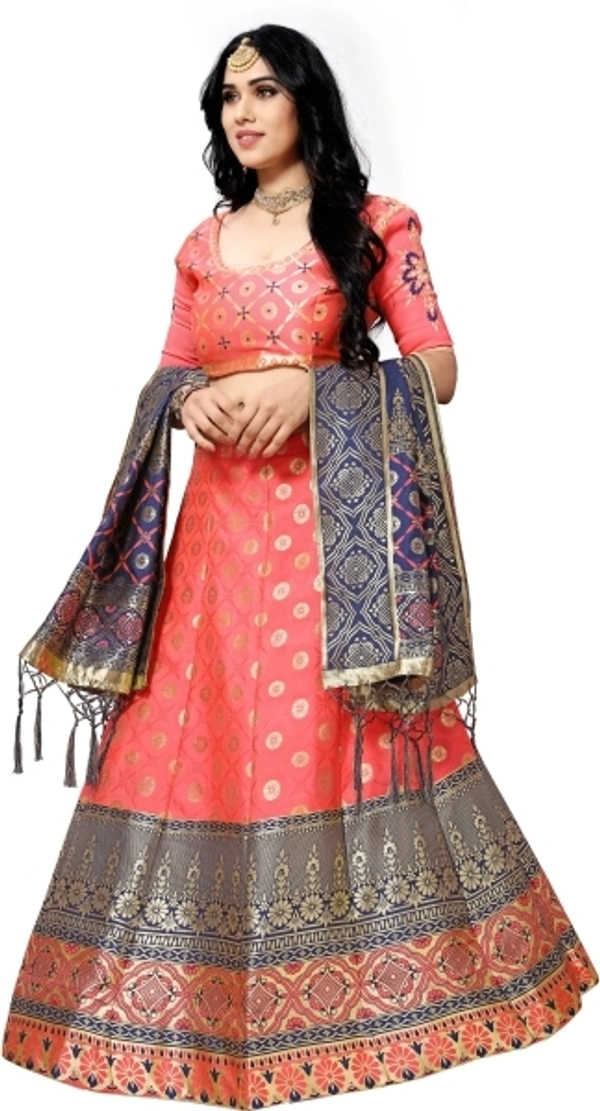 FABKIND Self Design, Embellished, Paisley Semi Stitched Lehenga Choli - Free, Sidhu Collection 