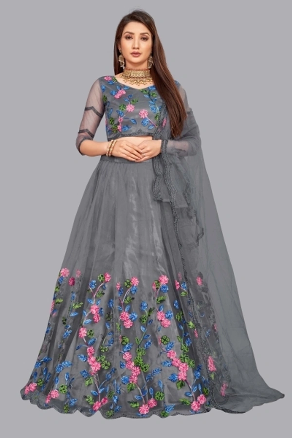 pandurang Fab Embroidered Semi Stitched Lehenga Choli - Free,  Sidhu Collection 
