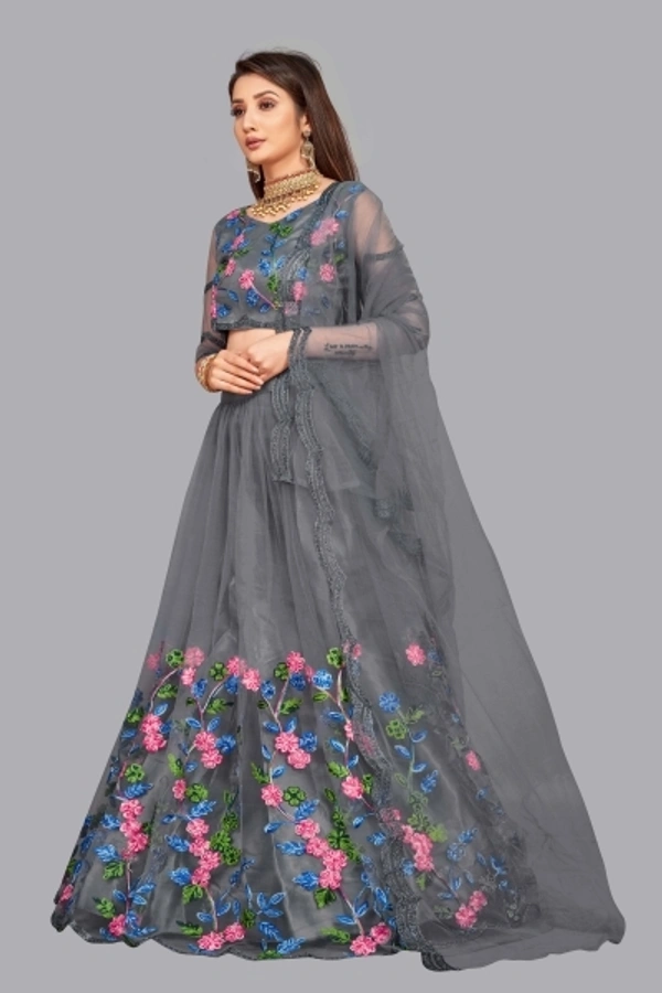 pandurang Fab Embroidered Semi Stitched Lehenga Choli - Free,  Sidhu Collection 