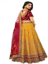 Kedar Fab Embellished, Embroidered Semi Stitched Lehenga Choli - Free, Sidhu Collection 