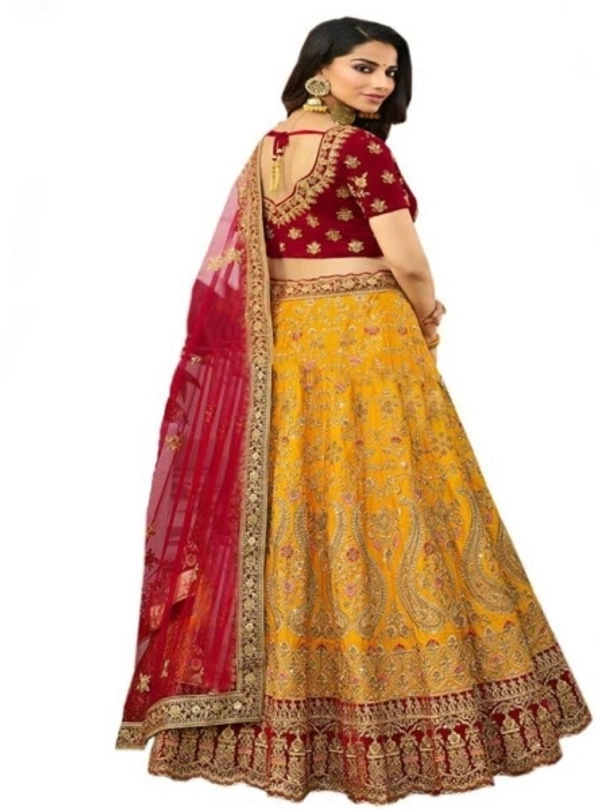 Kedar Fab Embellished, Embroidered Semi Stitched Lehenga Choli - Free, Sidhu Collection 