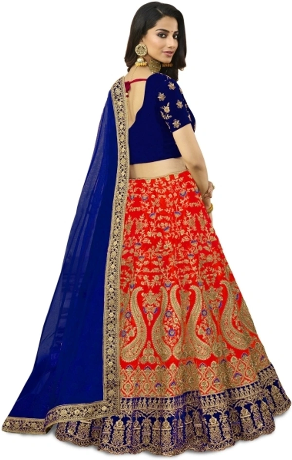 Kedar Fab Embroidered Semi Stitched Lehenga Choli - Free, Sidhu Collection 