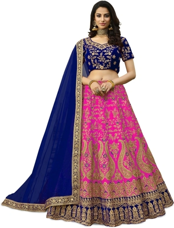 Kedar Fab Embellished, Embroidered Semi Stitched Lehenga Choli - Free, Sidhu Collection 