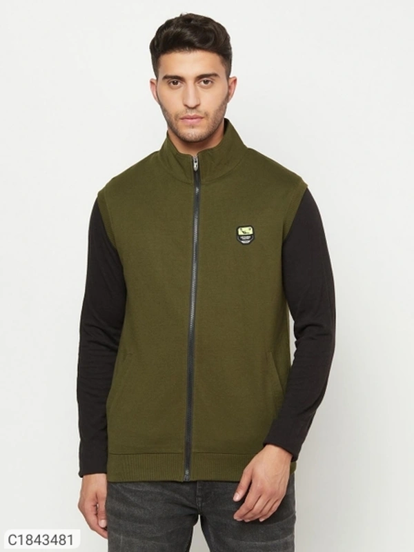 Fleece Color Block Full Sleeves Mens Sweatshirts (SC1843481)  - M, Sidhu Collection 