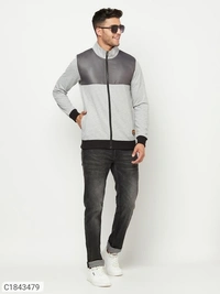  Fleece Color Block Full Sleeves Mens Sweatshirts (SC1843479)  - XXL , Sidhu Collection 