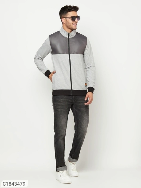  Fleece Color Block Full Sleeves Mens Sweatshirts (SC1843479)  - XXL , Sidhu Collection 