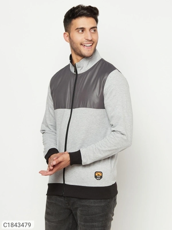  Fleece Color Block Full Sleeves Mens Sweatshirts (SC1843479)  - XXL , Sidhu Collection 