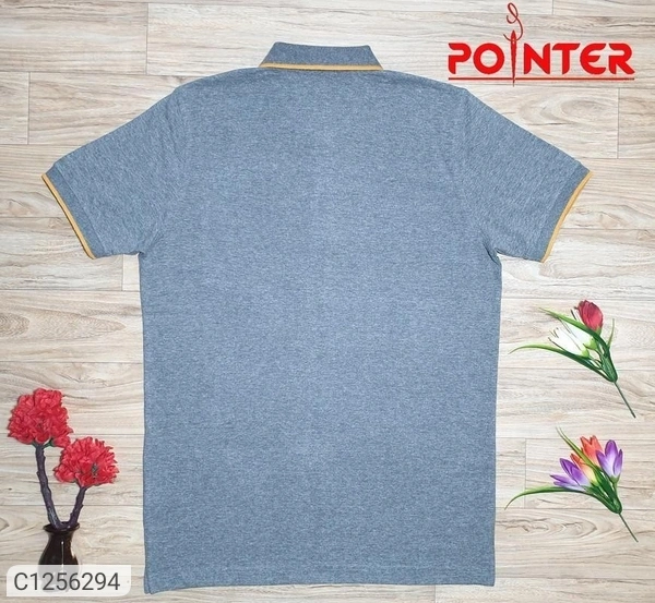 Tom Scott Cotton Solid Half Sleeves Polo T-Shirt(SC1256294)  - Grey , L, Sidhu Collection 