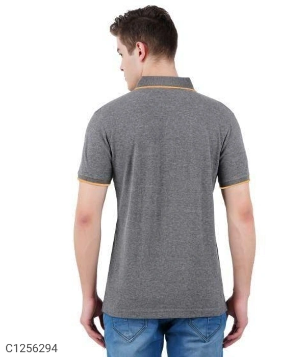 Tom Scott Cotton Solid Half Sleeves Polo T-Shirt(SC1256294)  - Grey, XXL , Sidhu Collection 