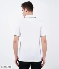Tom Scott Cotton Solid Half Sleeves Polo T-Shirt(SC1256294)  - White, XL , Sidhu Collection 