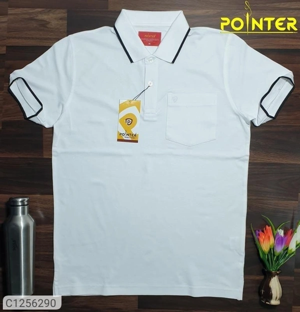 Tom Scott Cotton Solid Half Sleeves Polo T-Shirt(SC1256294)  - White, XL , Sidhu Collection 